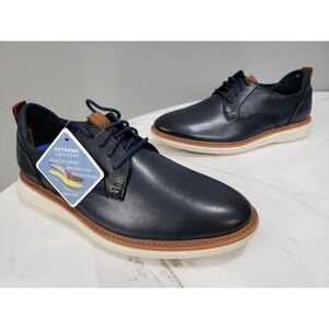 NEW NO BOX - SIZE 8 WIDE Clarks Men's Brantin Plain Navy Leather 26179385 Shoes